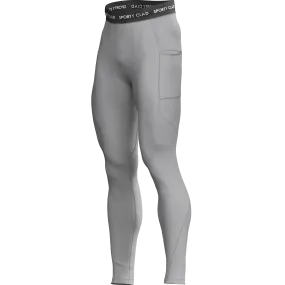 Men's Light Grey Thermal Base Layer Compression Leggings