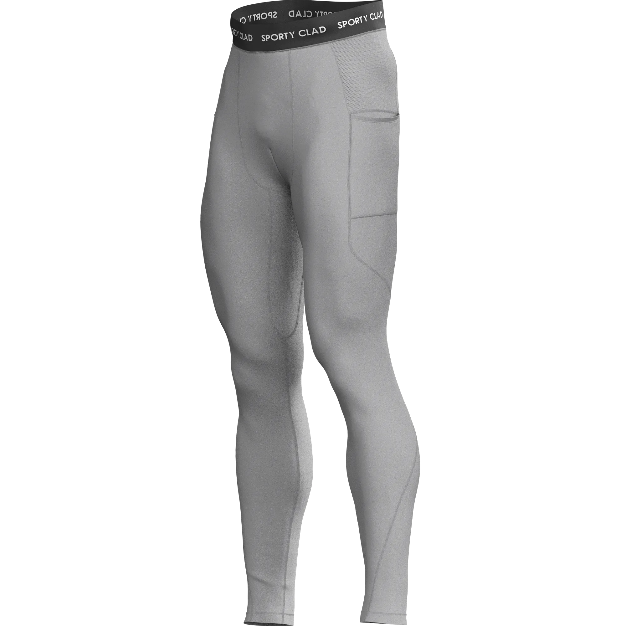 Men's Light Grey Thermal Base Layer Compression Leggings