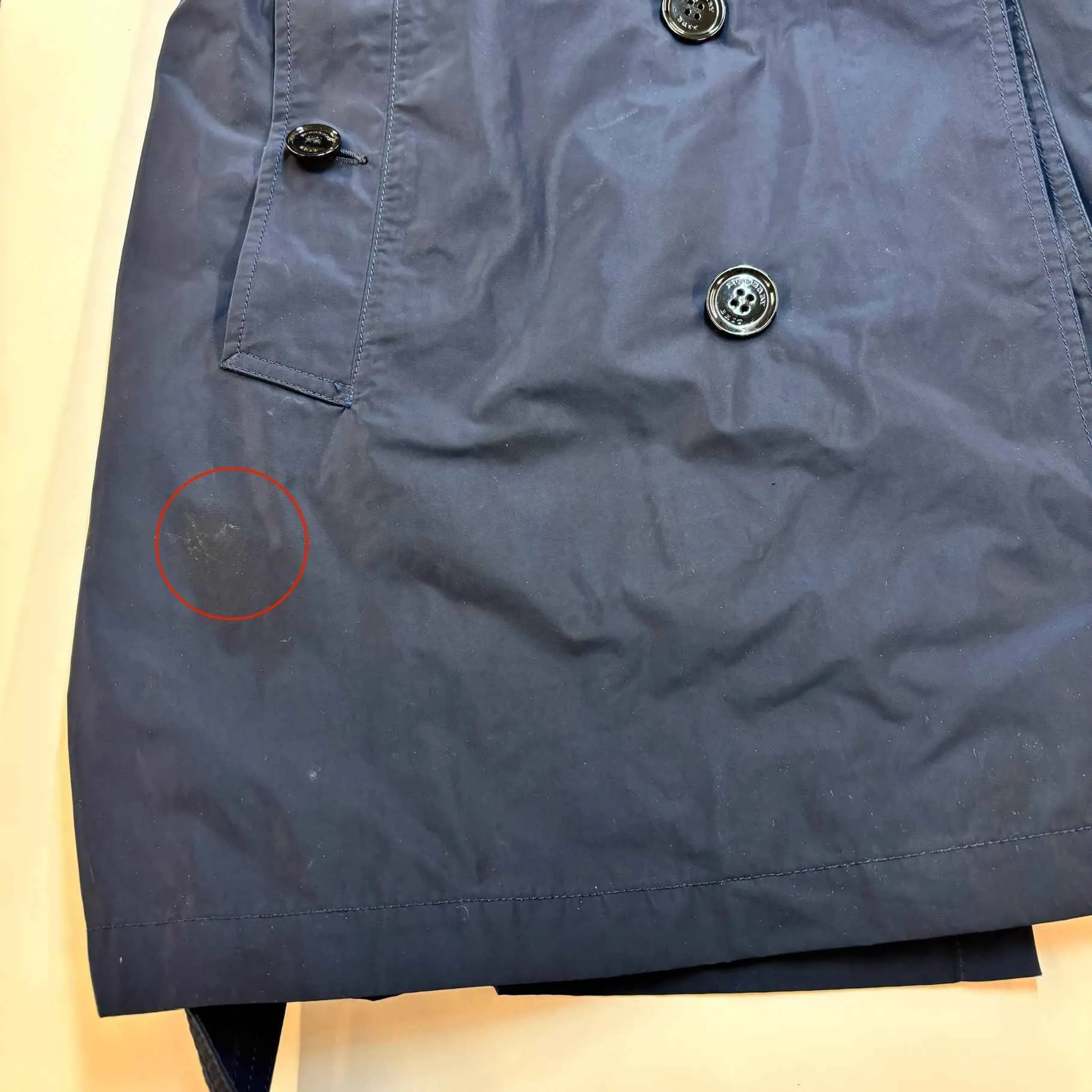 Men's Trench Jacket Navy Size XXL