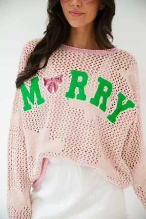 MERRY BOW FLORAL SWEATER