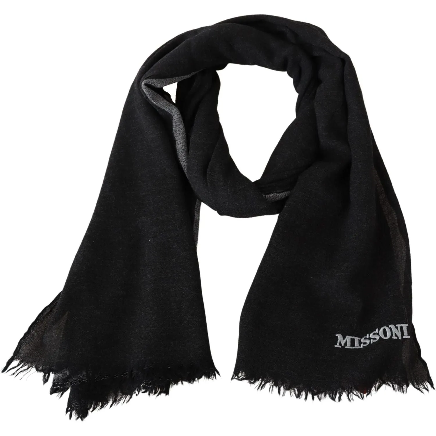 Missoni Elegant Wool Scarf with Signature Embroidery