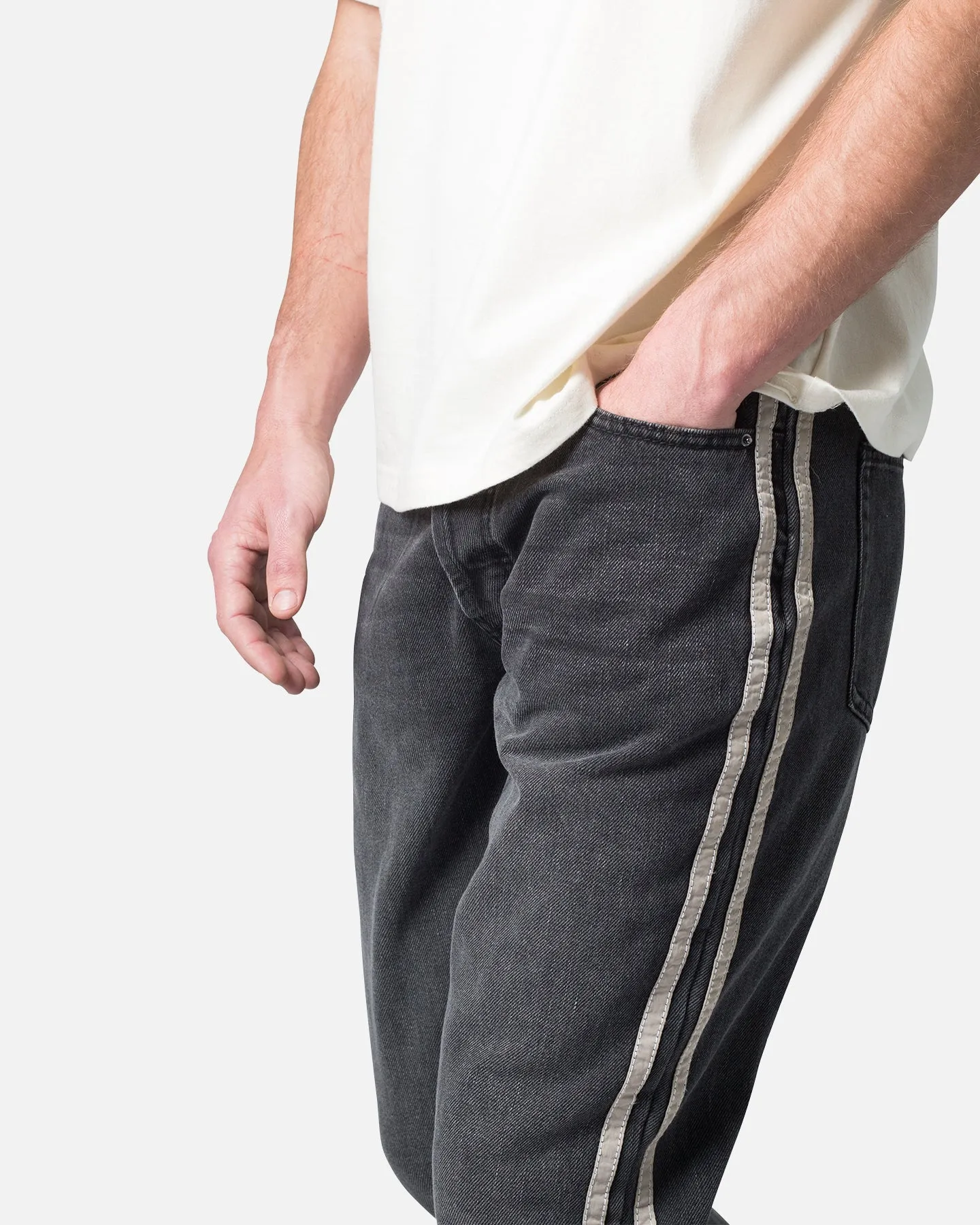 MNML Striped Flare Track Pants Black