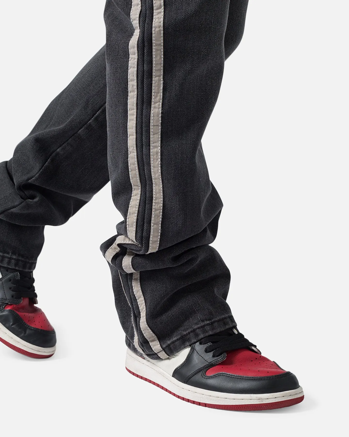 MNML Striped Flare Track Pants Black