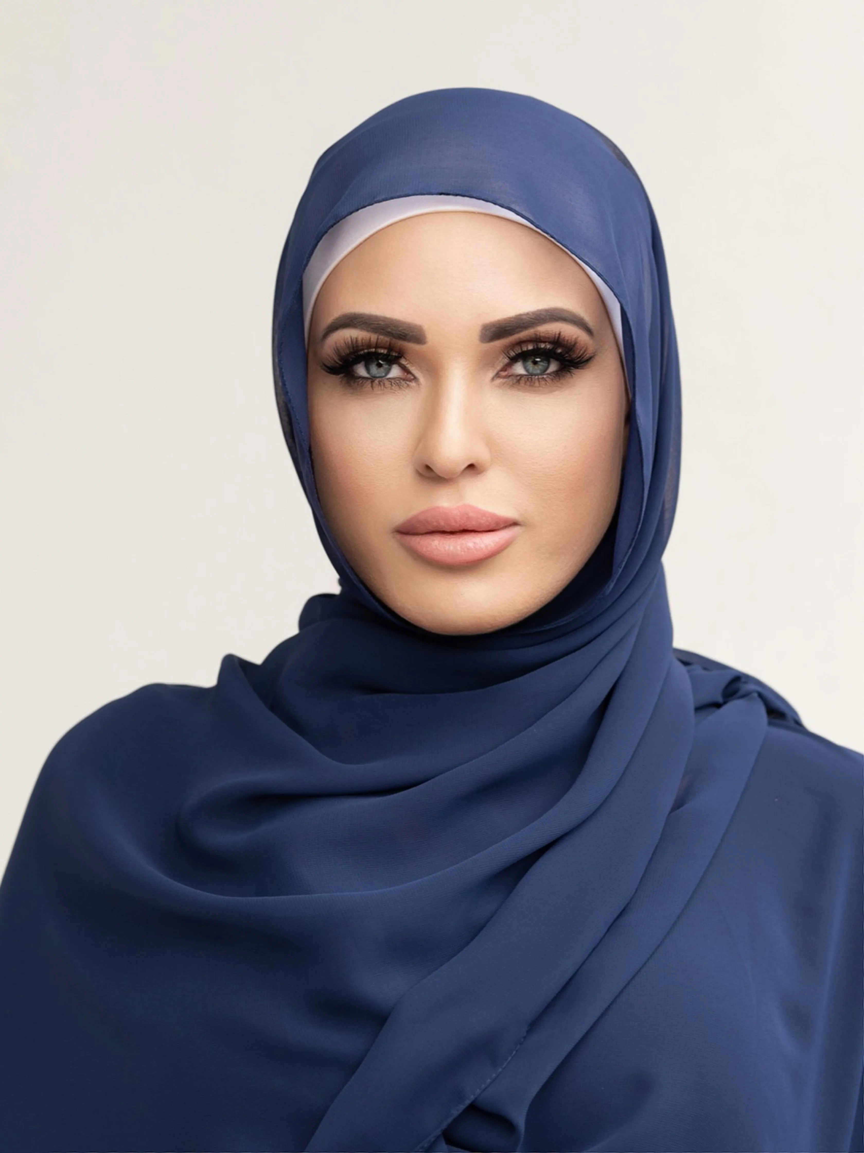 NAVY CHIFFON SHAWL