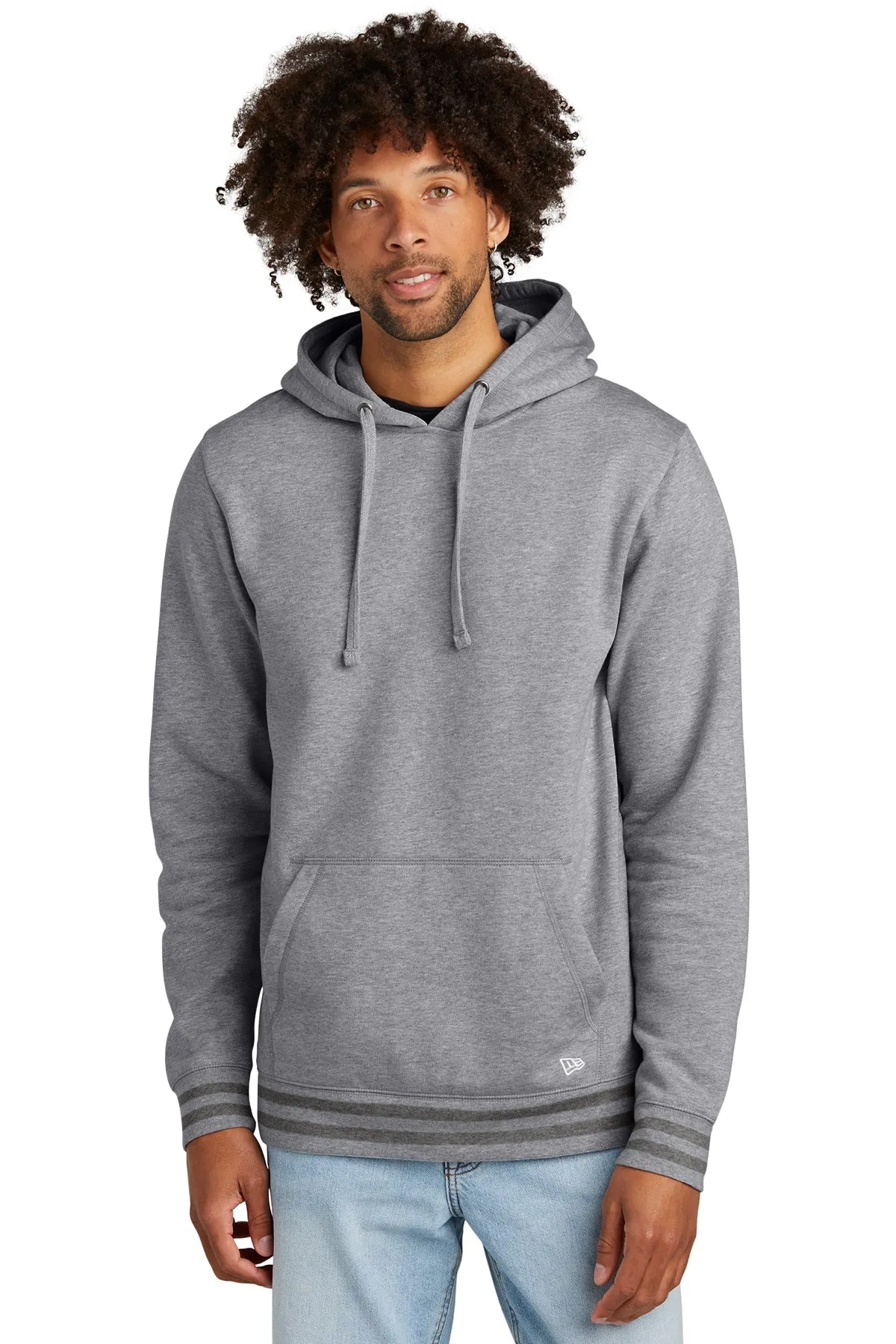 New Era Comeback Fleece Customized Hoodies, Athletic Heather/ Dark Heather Grey