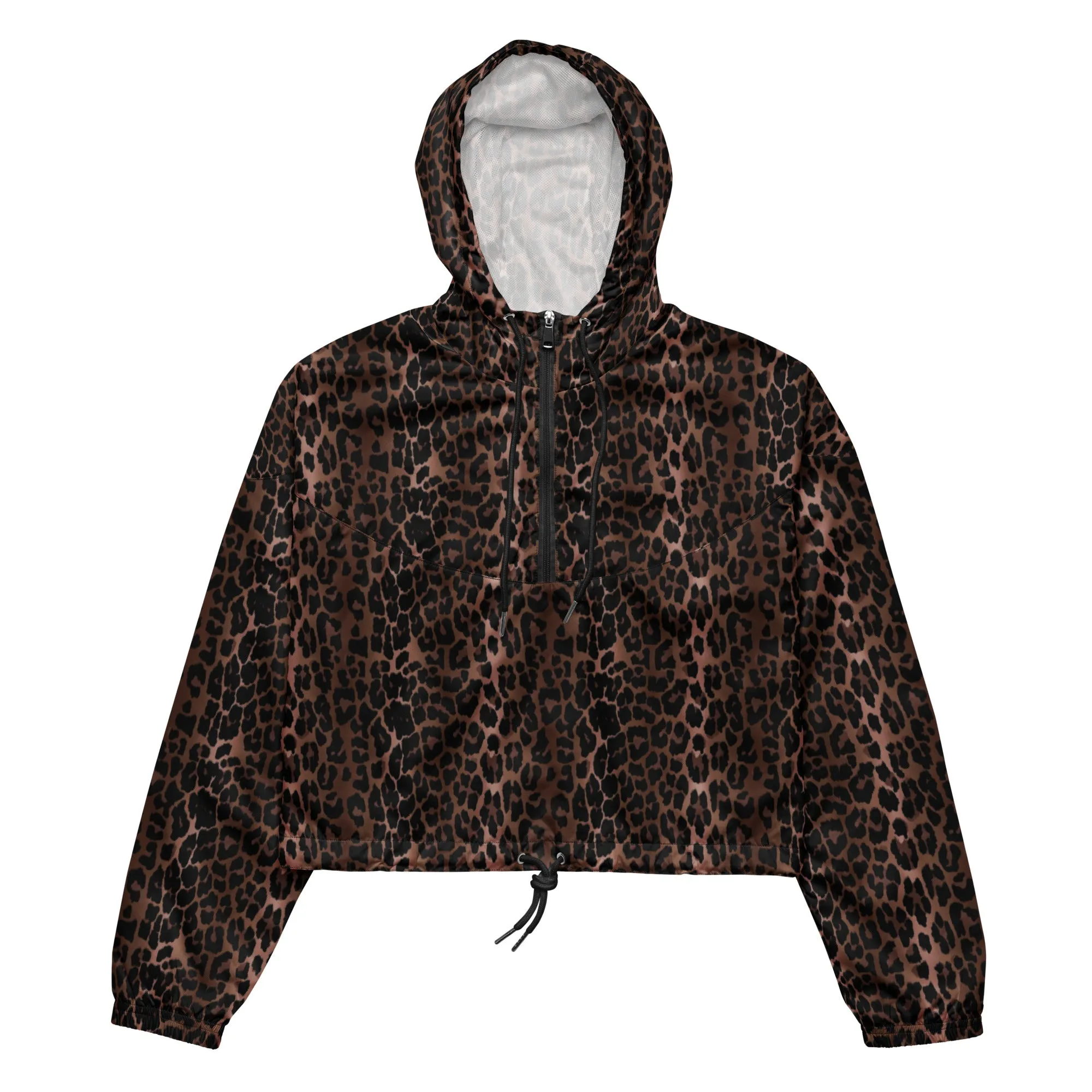 OG Leopard Women’s Cropped Windbreaker Jacket | Pinup Couture Relaxed