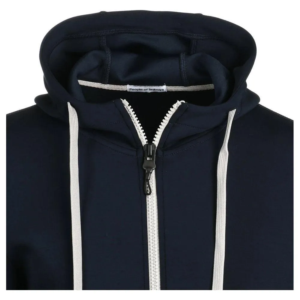 People Of Shibuya Sleek Blue Technical Fabric Hoodie