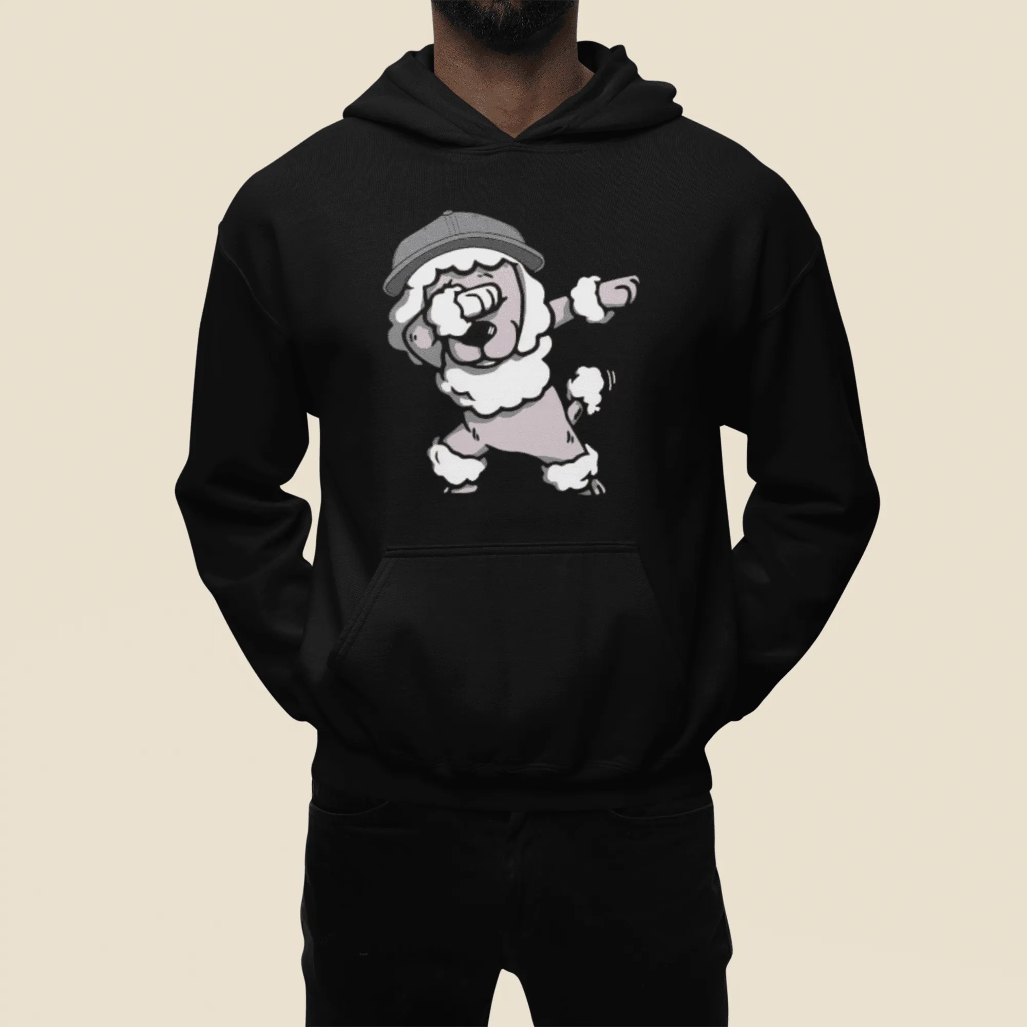 Pet Owner Hoodie Dabbing Poodle Blended Cotton Midweight Pullover