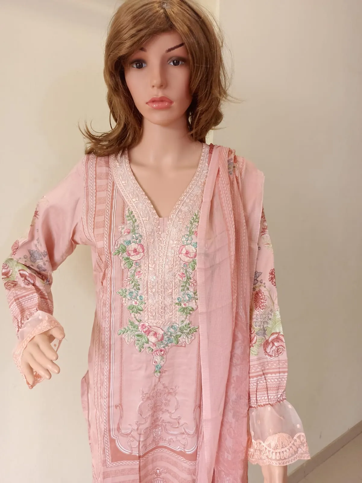 Pink Embroidered Suit