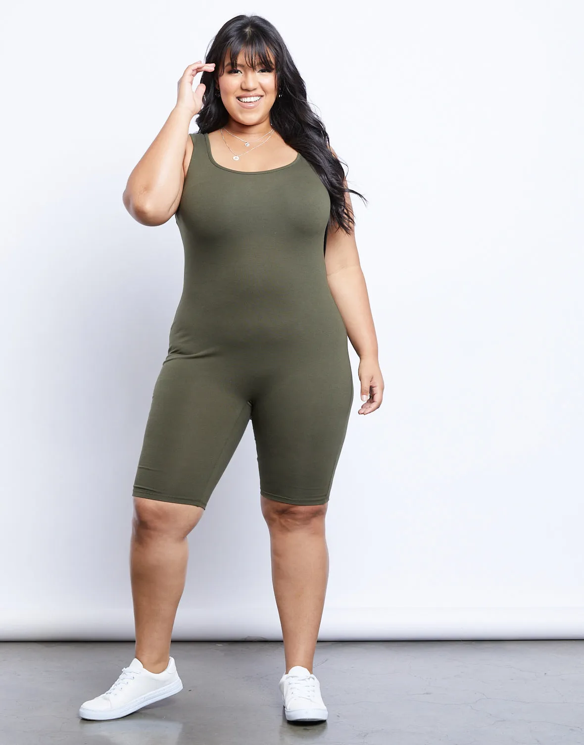 Plus Size Tank Bermuda Jumpsuit