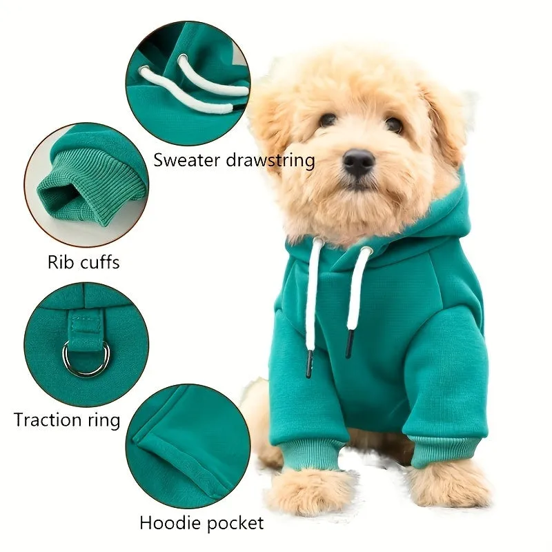 Pocketed Pet Sweatshirt Stylish Hoodie for Small Dogs