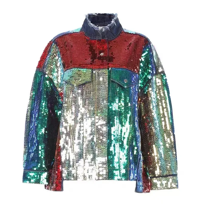 Pre Order:  Multicolor Sequined Loose Jacket