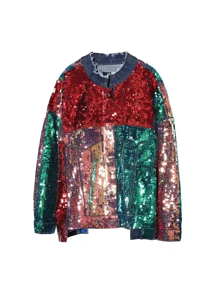 Pre Order:  Multicolor Sequined Loose Jacket