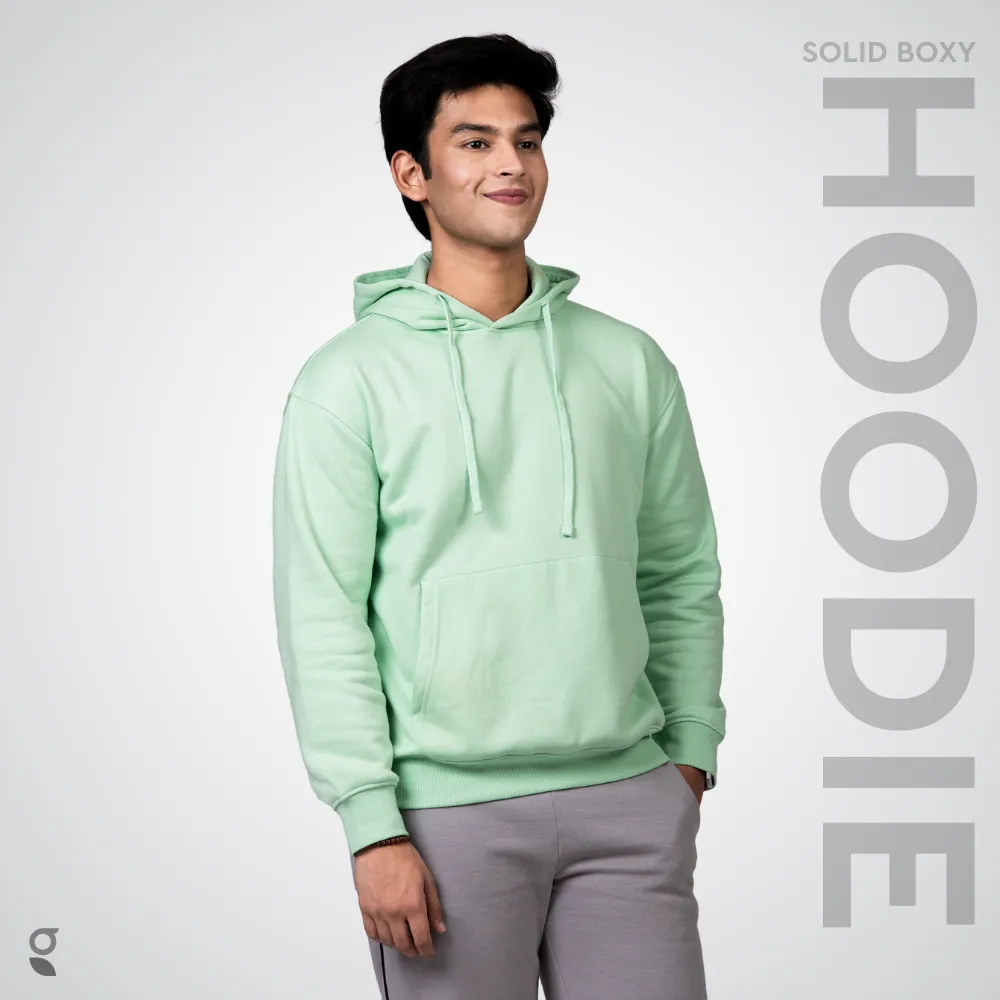 Premium Boxy Drop Shoulder Hoodie | Pearl Green