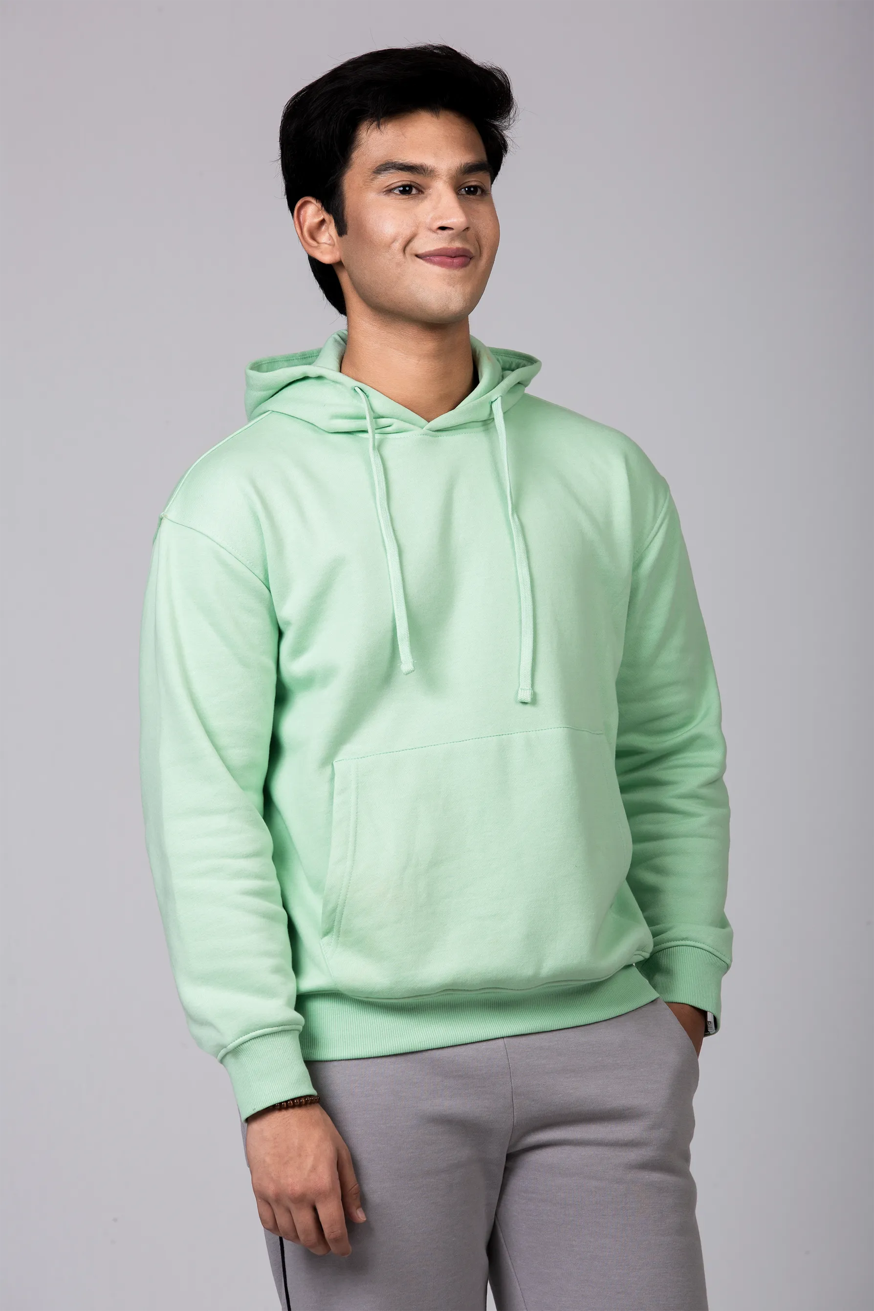 Premium Boxy Drop Shoulder Hoodie | Pearl Green