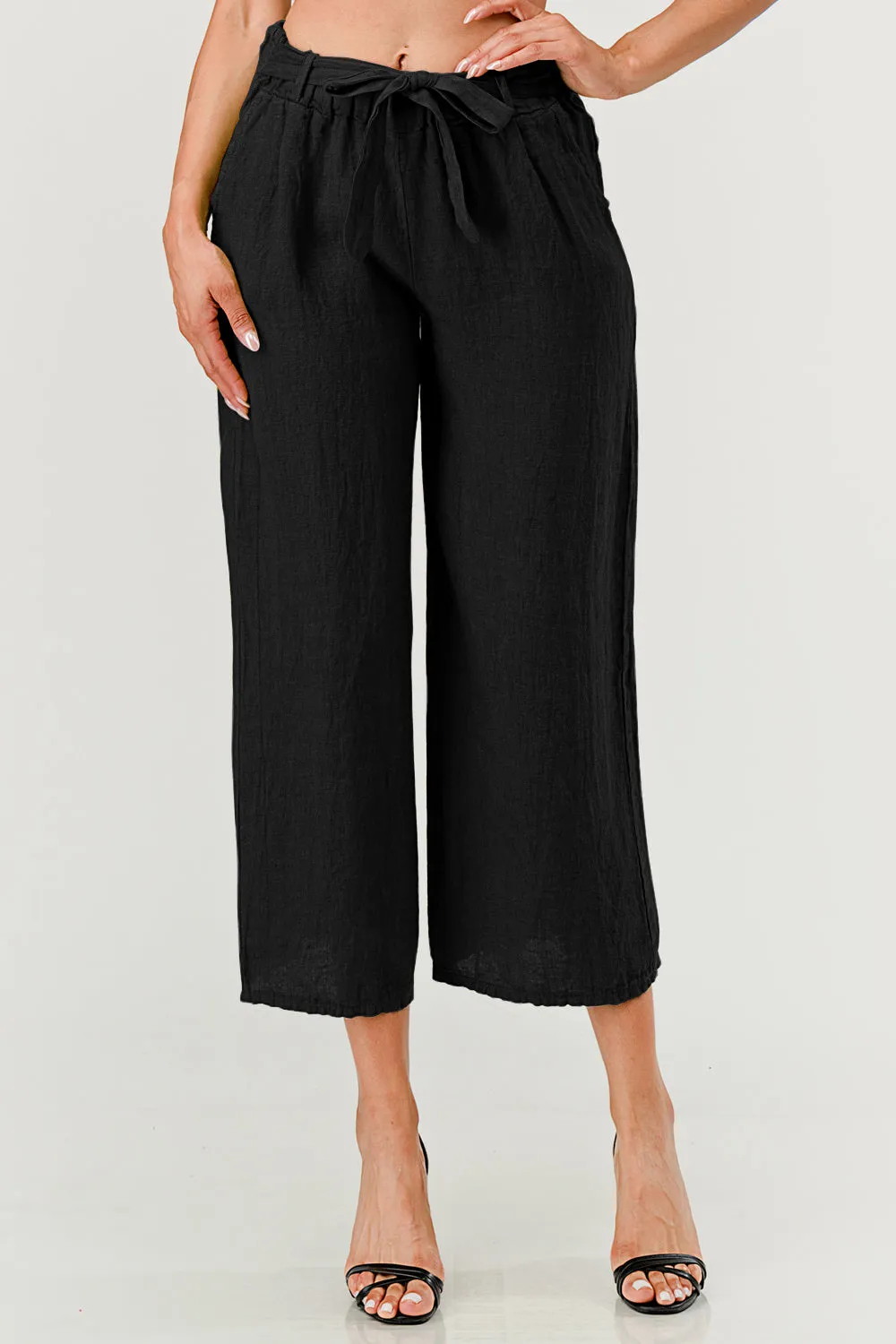 Raw Moda Linen pants Attached Belt