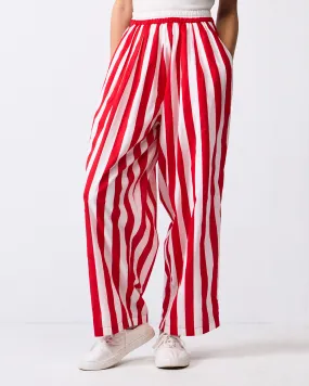 Recess Pants - Red & White Stripes