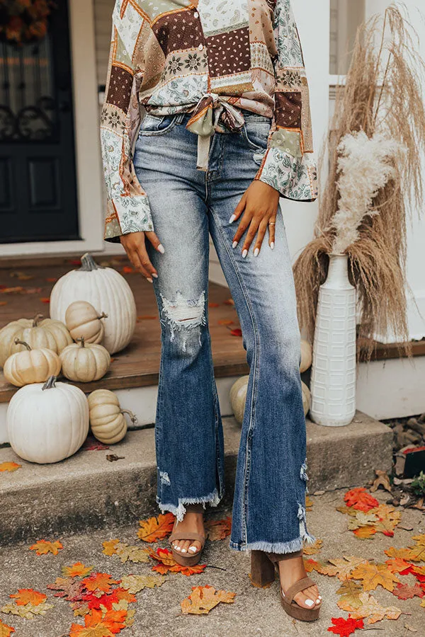 Risen The Fleetwood High Waist Distressed Flare