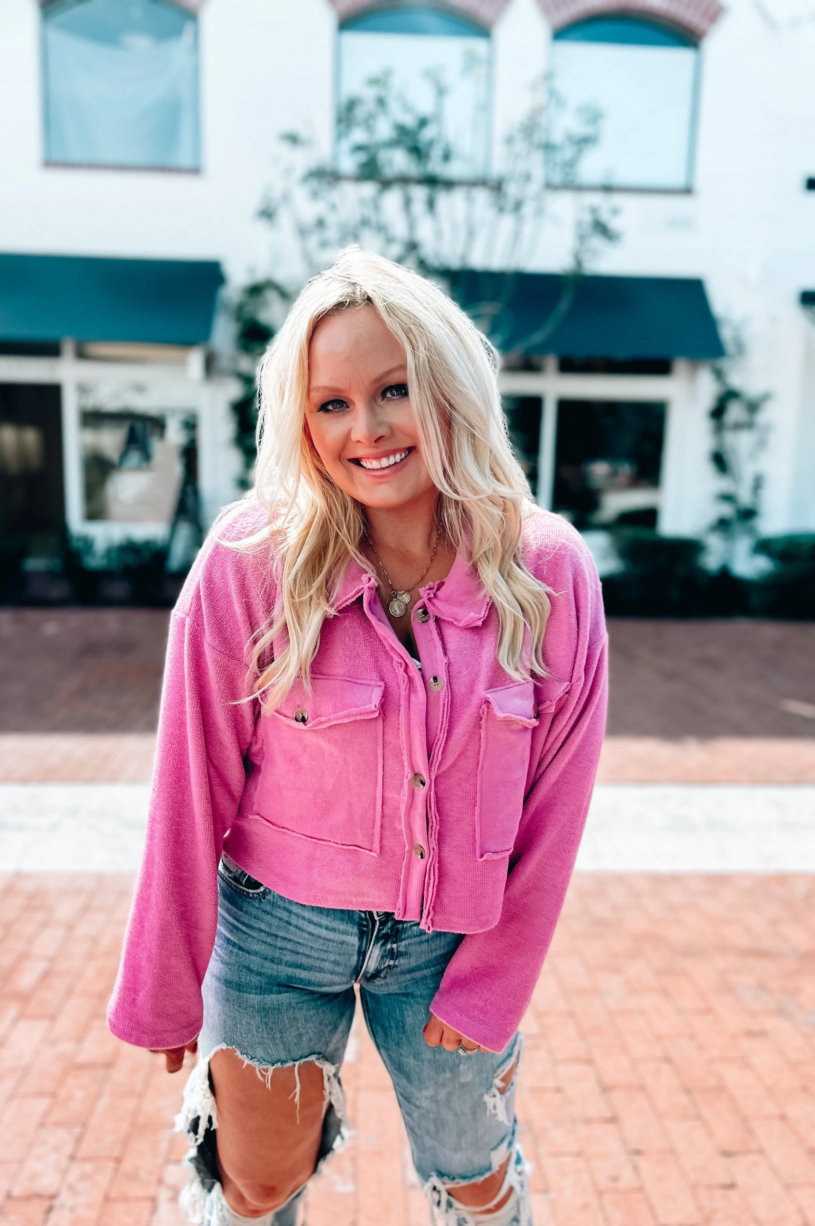 Sandy Seaside Terry Cloth Jacket Lavender