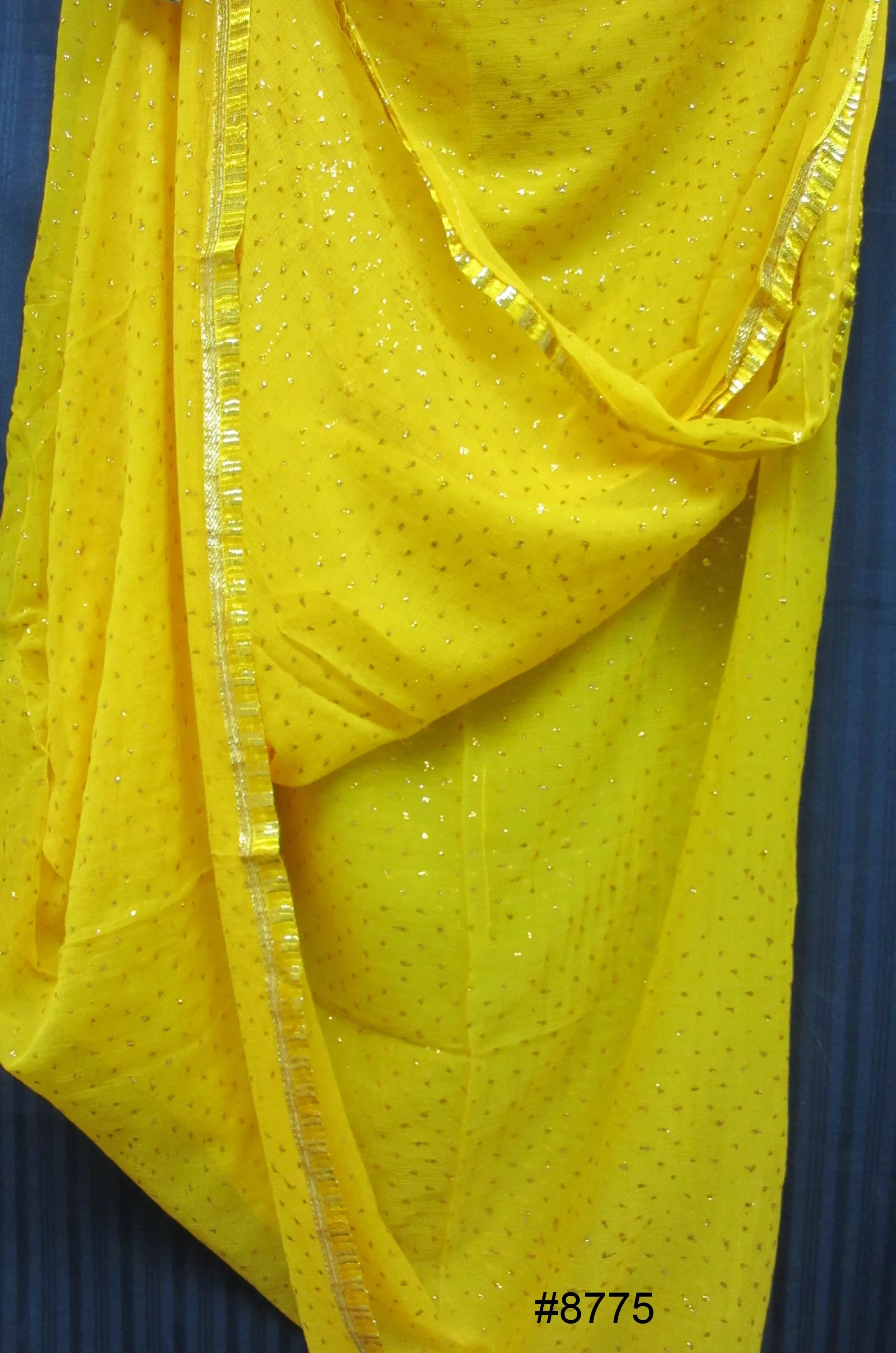 Scarf 8780 Georgette Solid Colors Golden Pin Dots Dupatta Chunni Shawl