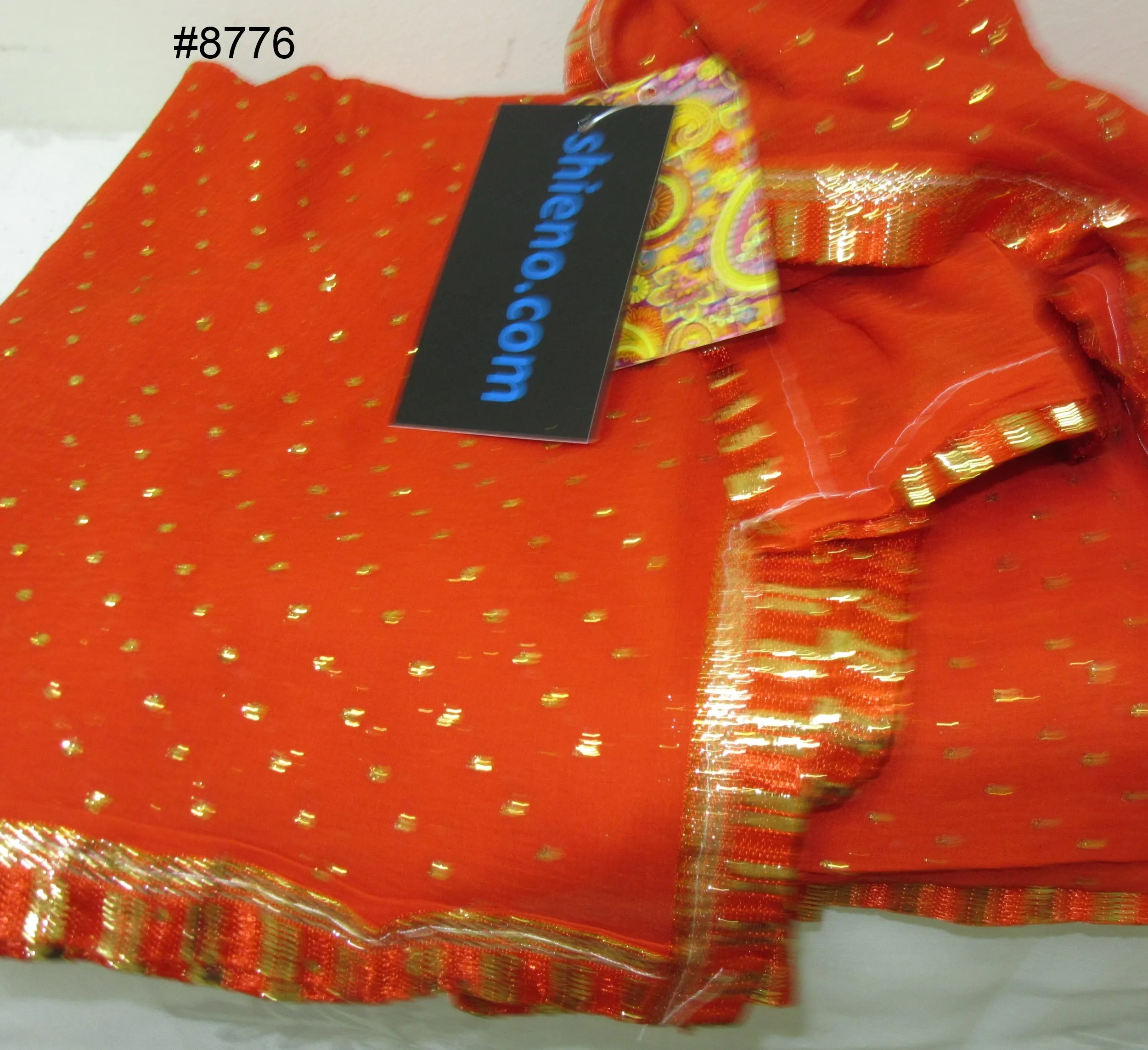 Scarf 8780 Georgette Solid Colors Golden Pin Dots Dupatta Chunni Shawl