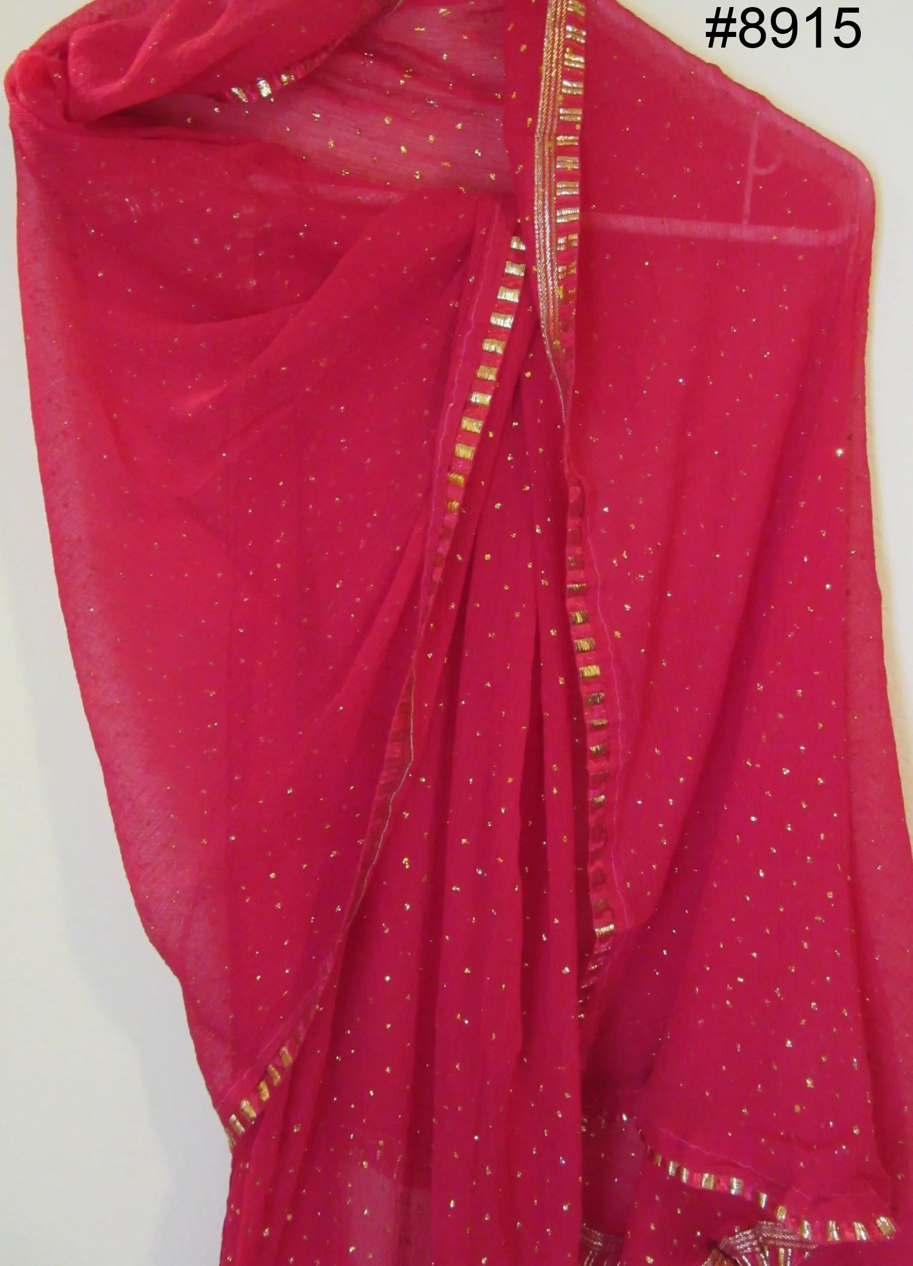 Scarf 8780 Georgette Solid Colors Golden Pin Dots Dupatta Chunni Shawl