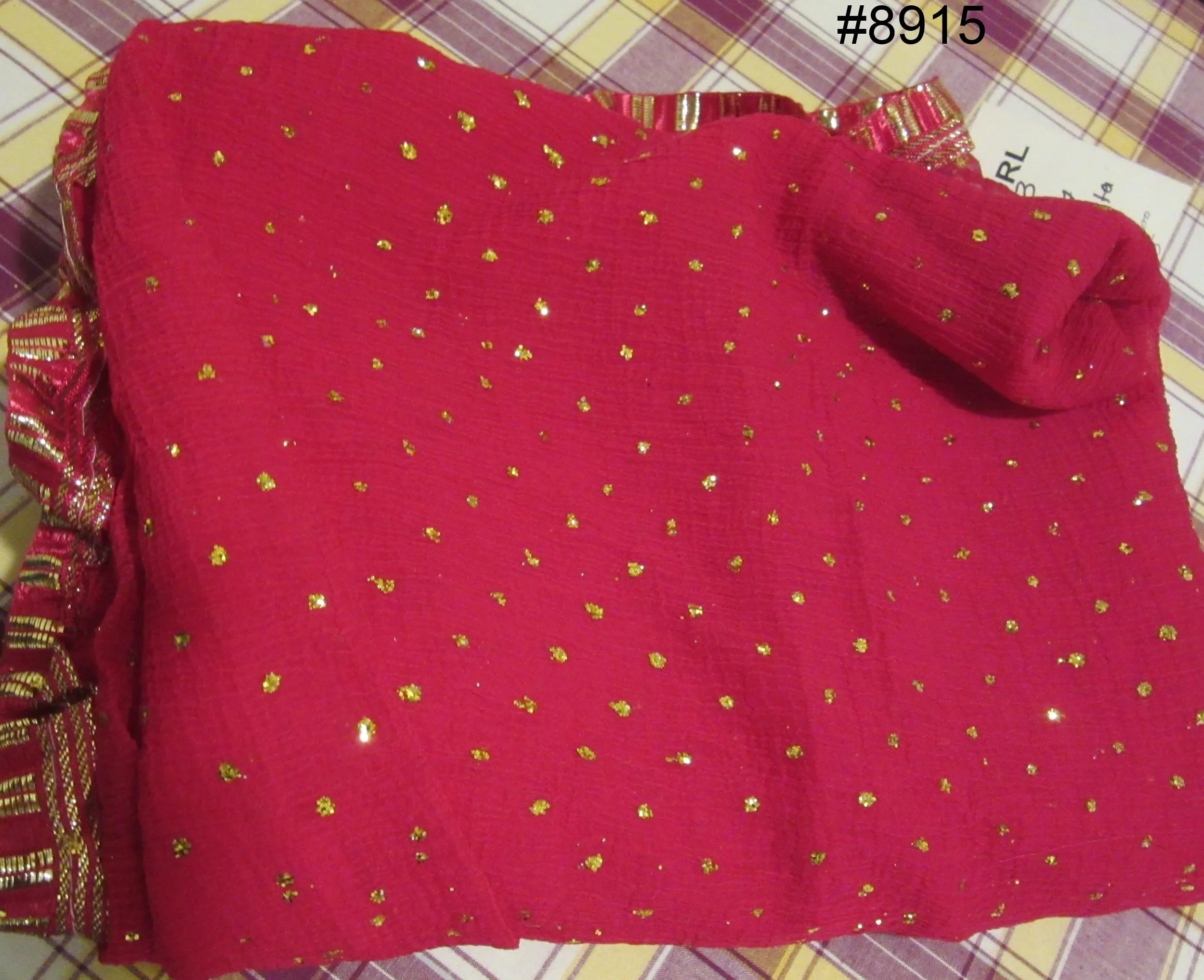 Scarf 8780 Georgette Solid Colors Golden Pin Dots Dupatta Chunni Shawl