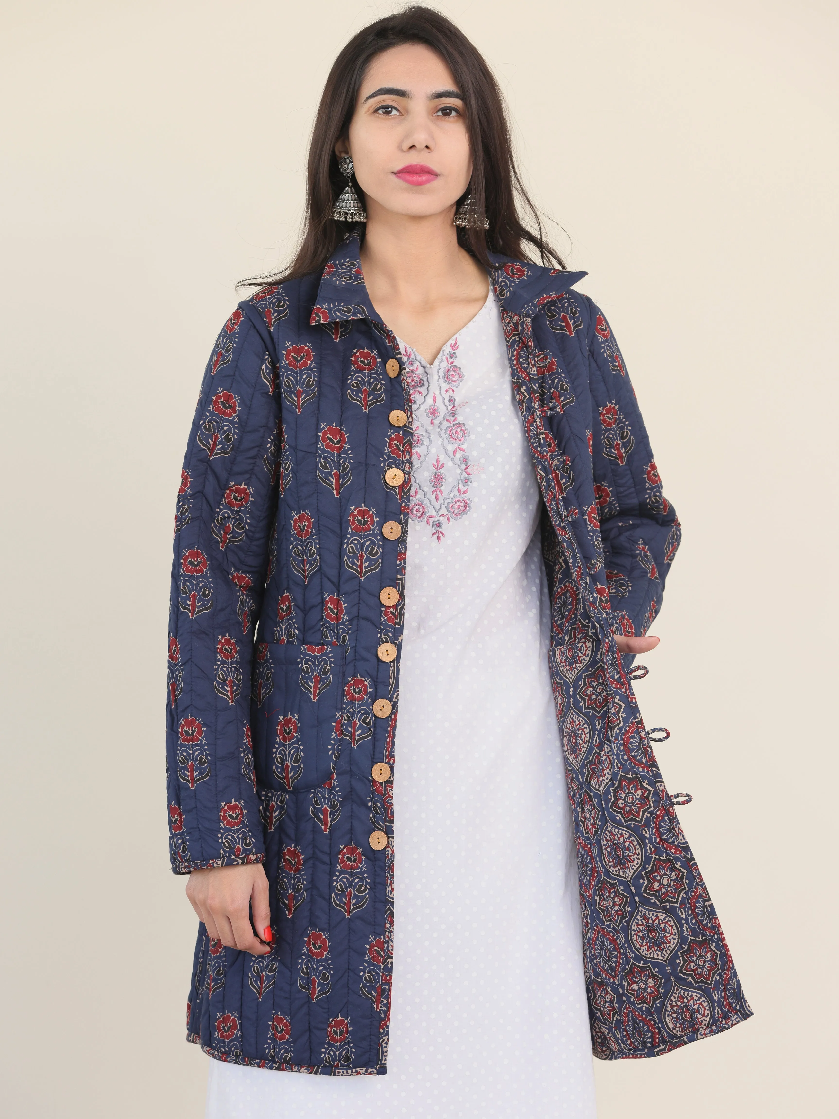 Shishir Falak Ajrakh Quilted Reversible Jacket