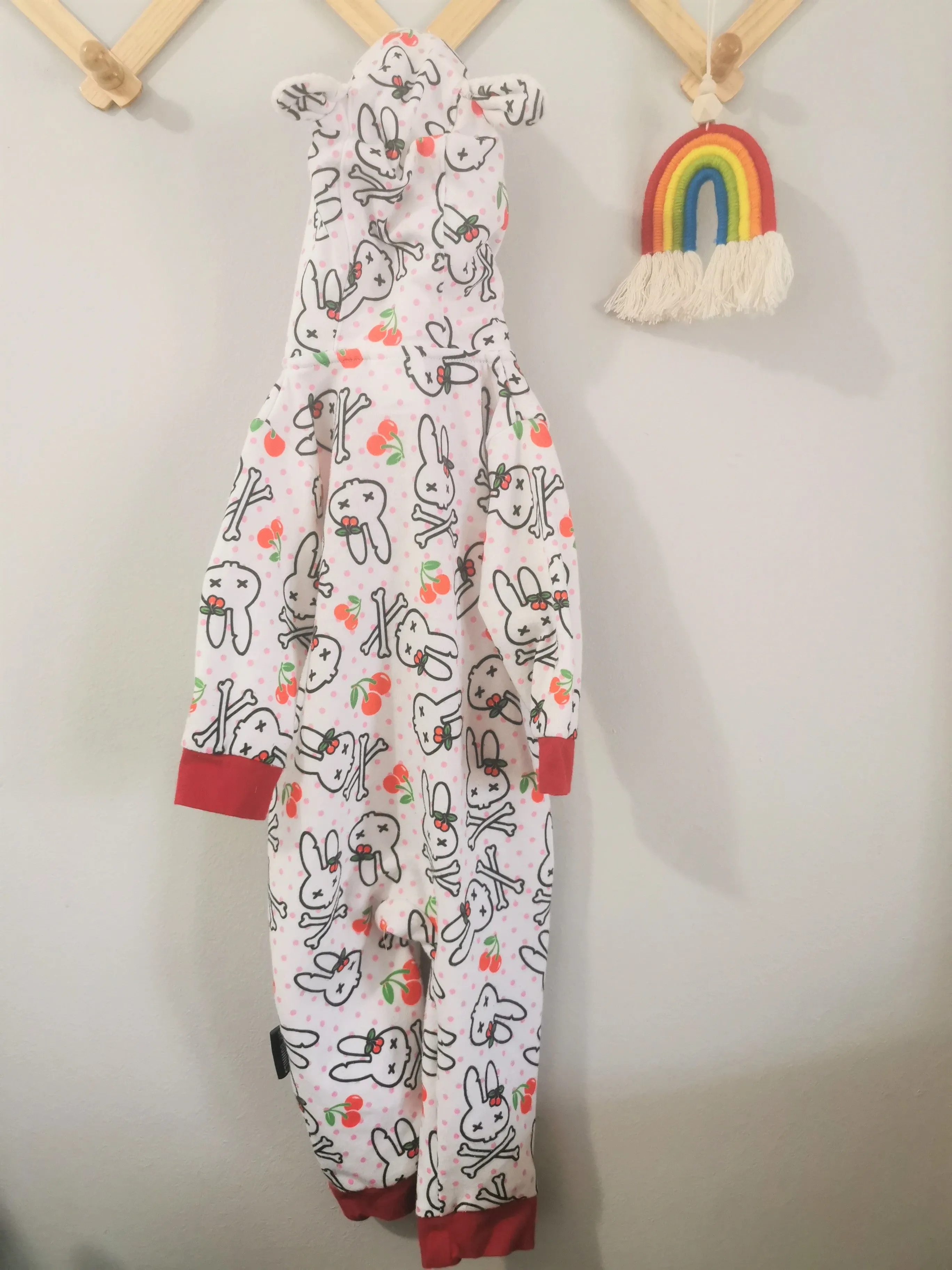 Six Bunnies Hooded Romper (3-6)