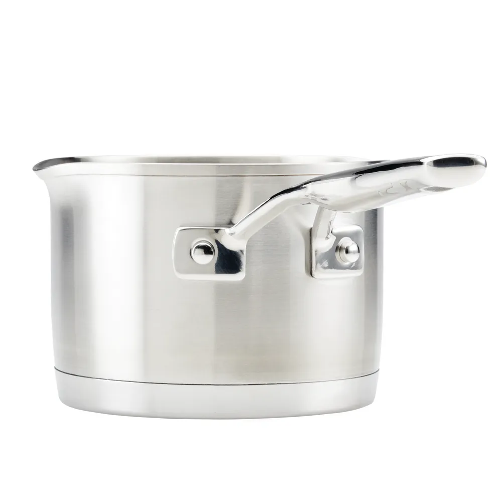 Stainless Steel 3-Ply Base 1.5-Quart Saucepan with Pour Spouts