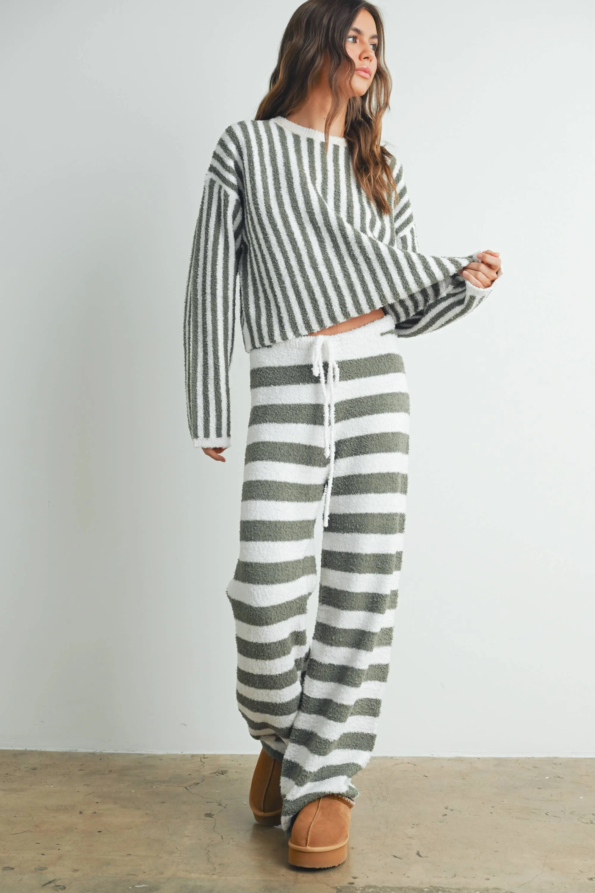 STRIPED DRAWSTRING PANTS