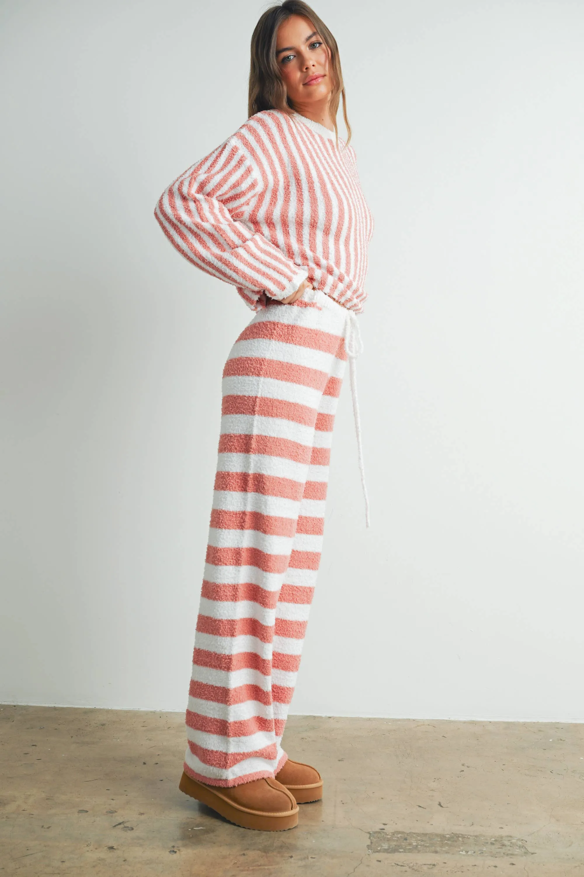 STRIPED DRAWSTRING PANTS