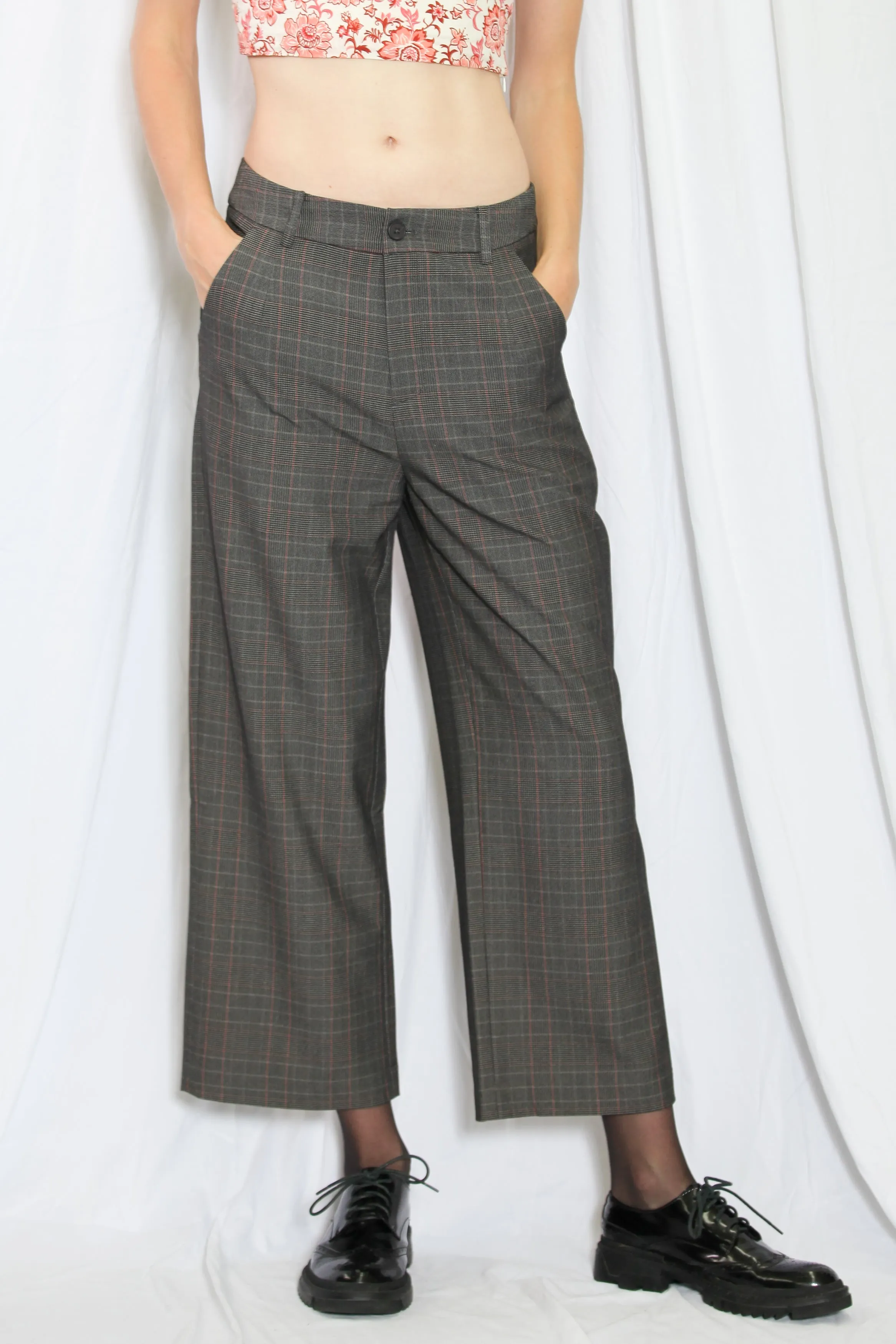 Tailored Cropped  Wide Leg Pants