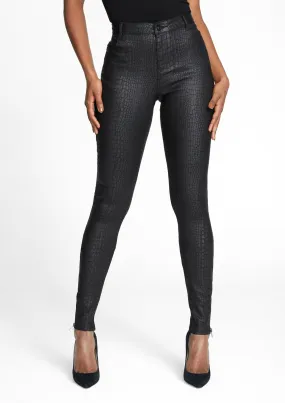 Tall Textured Faux Leather Jeans