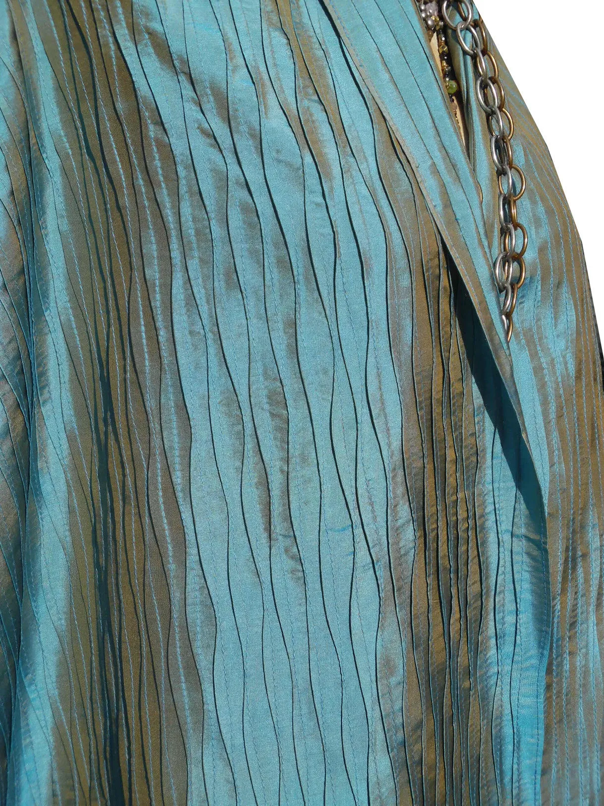 Thai Silk Pintuck Pleated Shawl Copper