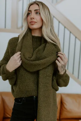 The Cropped Rosalia Sweater (  Scarf) by Charli London - Khaki