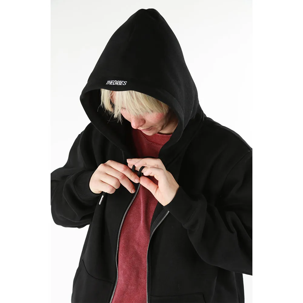 THEORIES SCRIBBLE SPORT ZIP HOOD BLACK