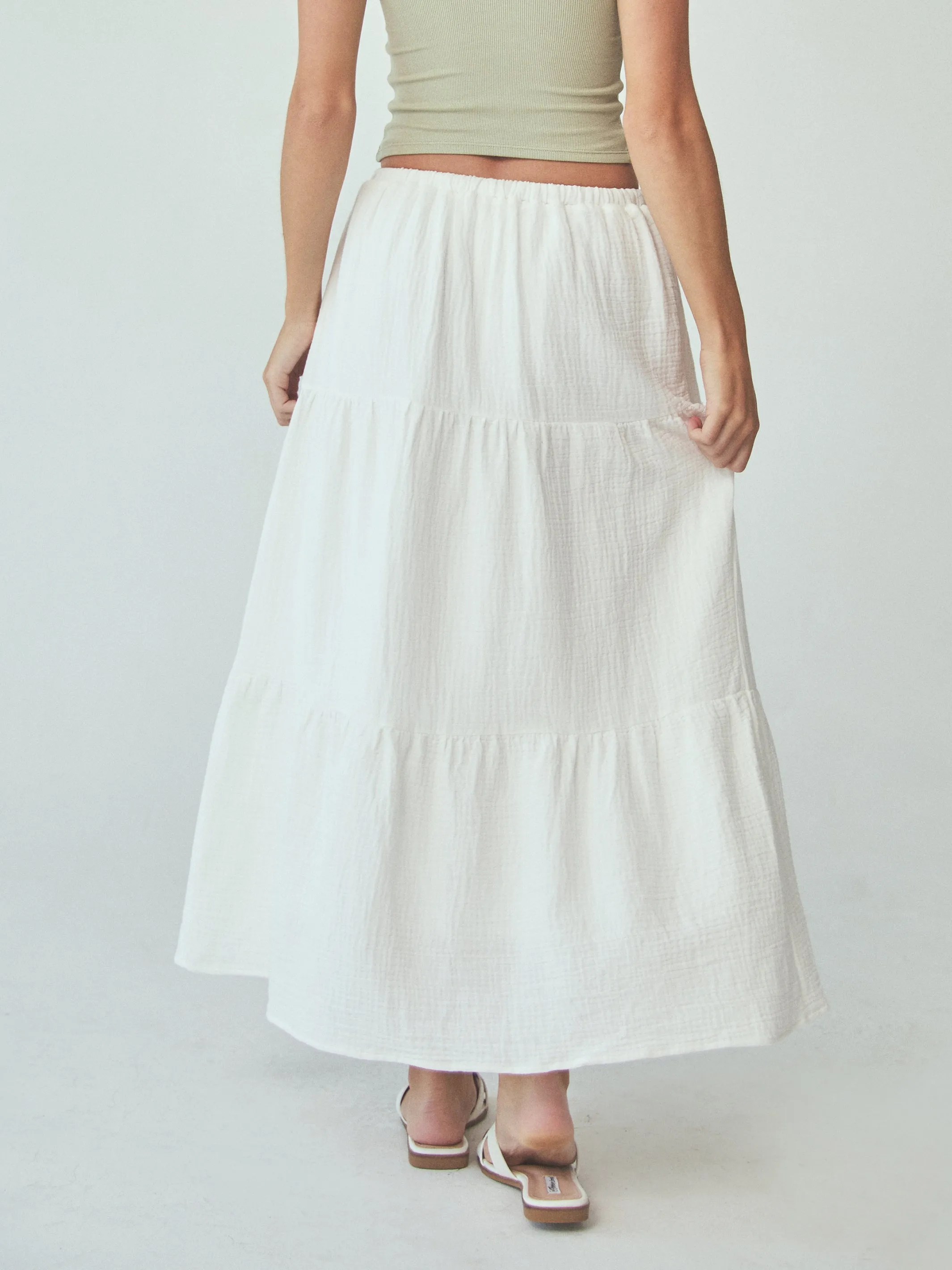 Tiered Cotton Skirt