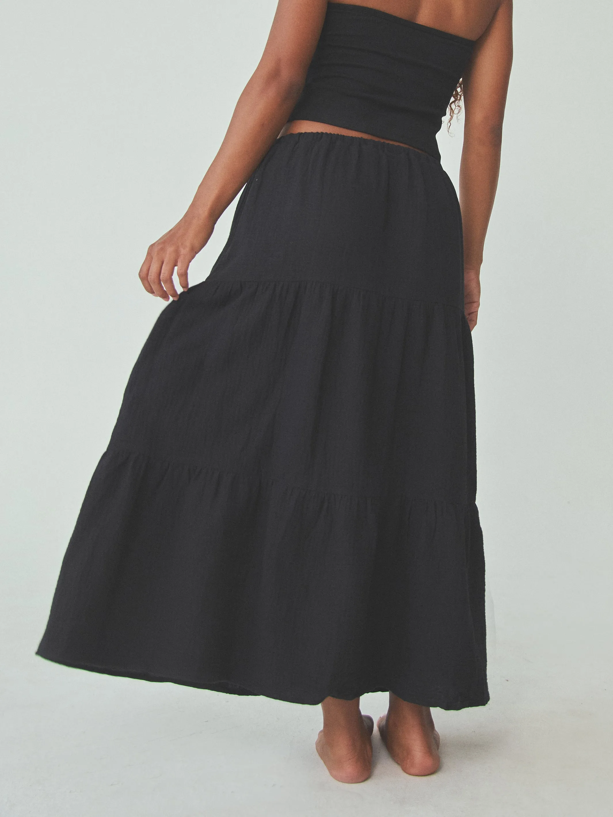 Tiered Cotton Skirt