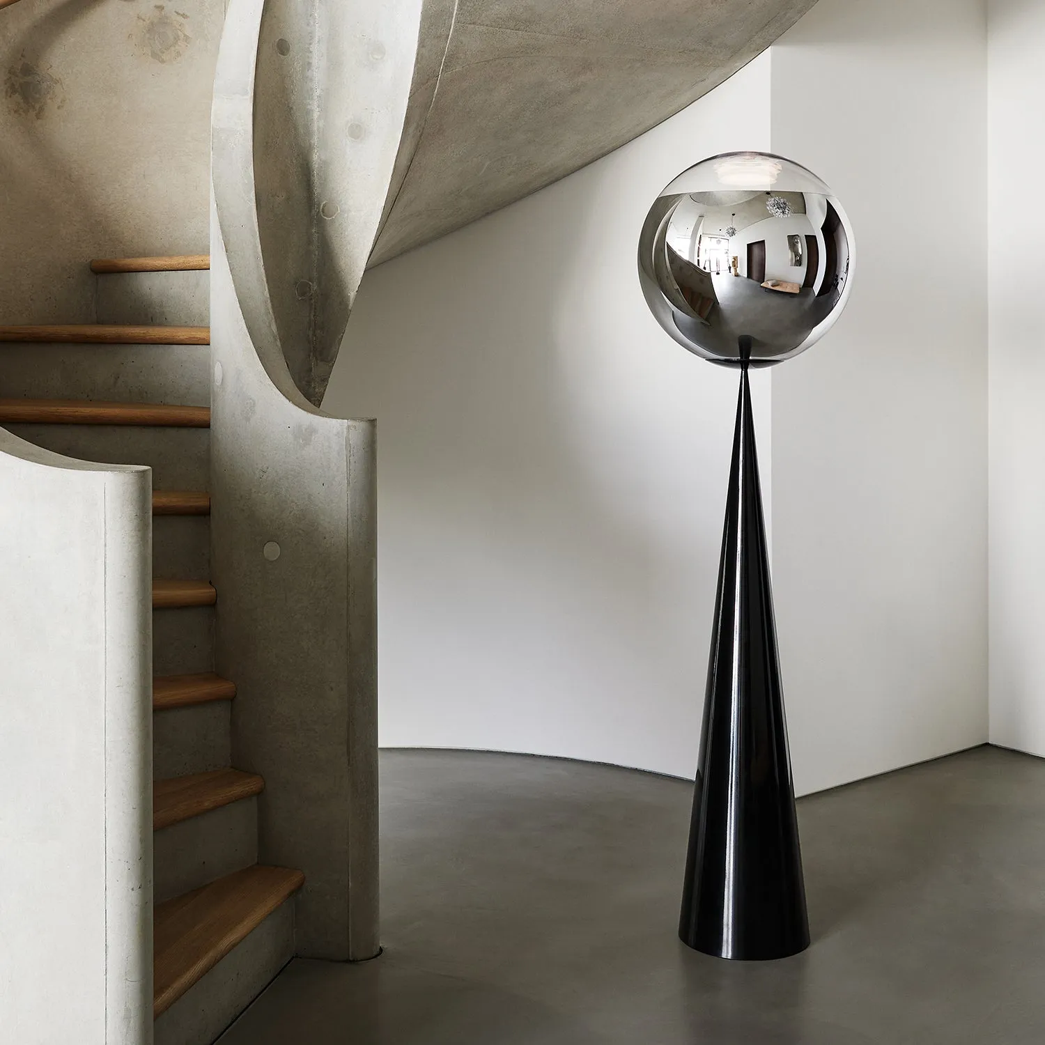 tom dixon | mirror ball floor lamp | cone fat | ensemble