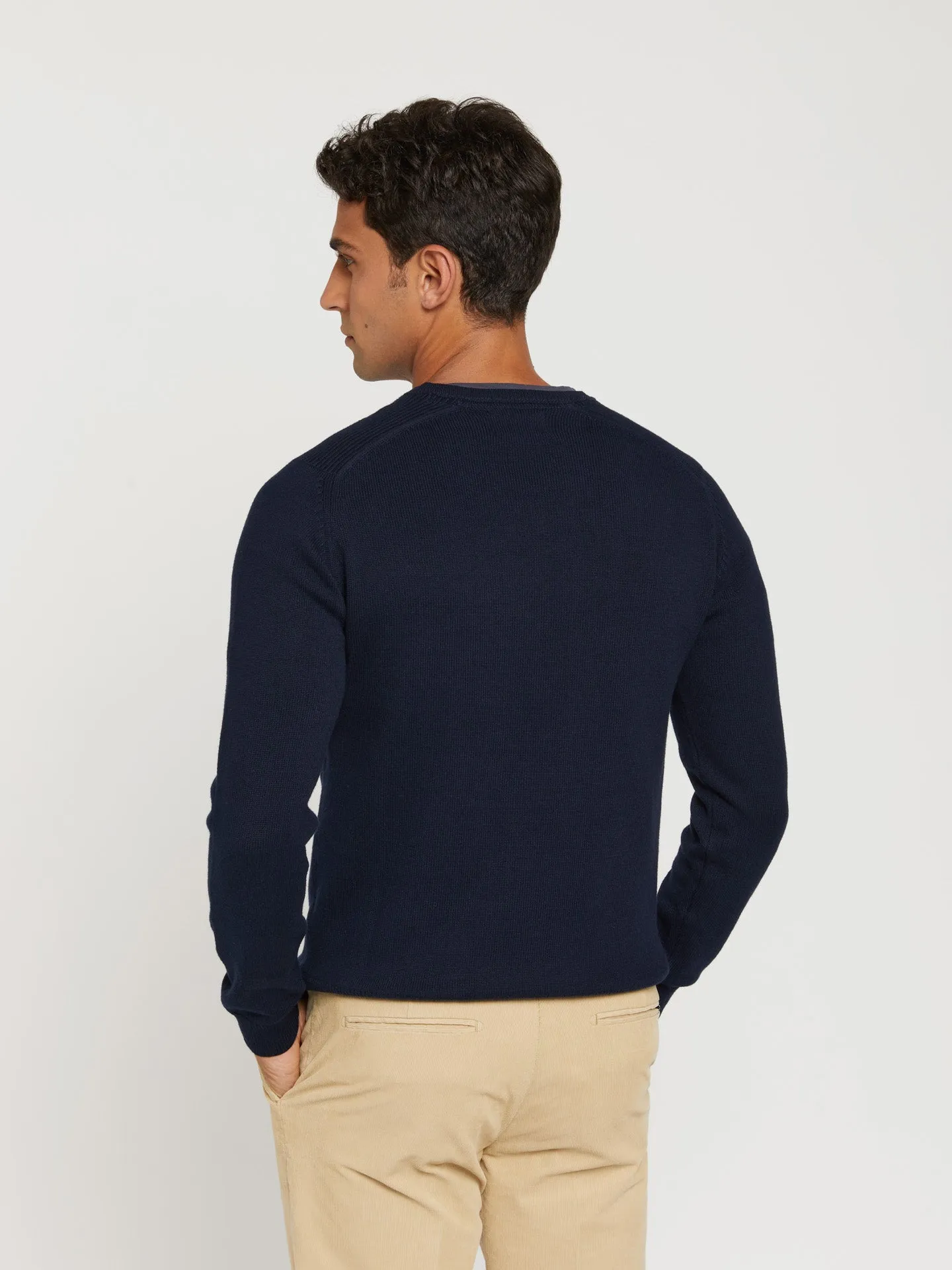 V-neck sweater with raglan sleeves