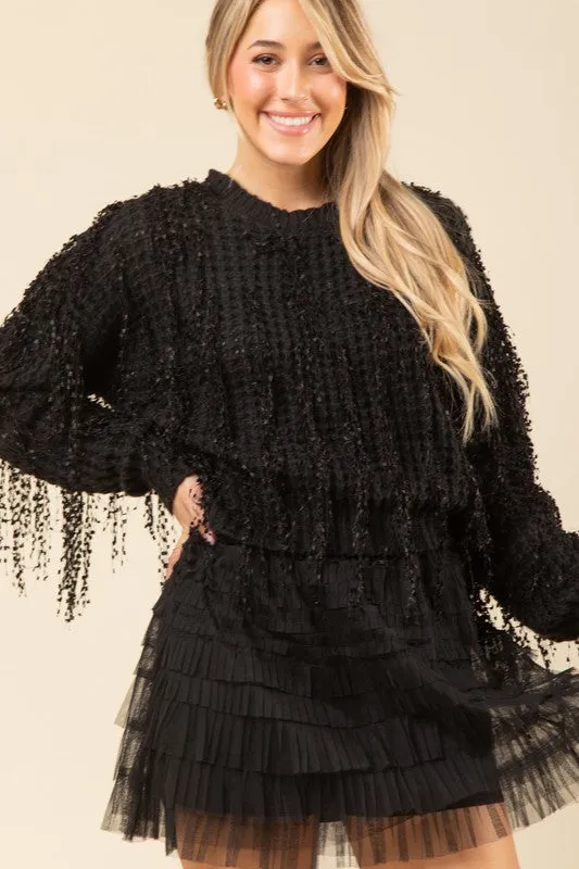 VER114 -FRINGED SWEATER