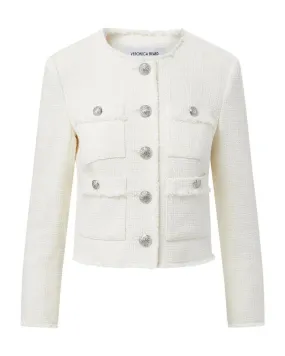 Veronica Beard Olbia White Tweed Jacket