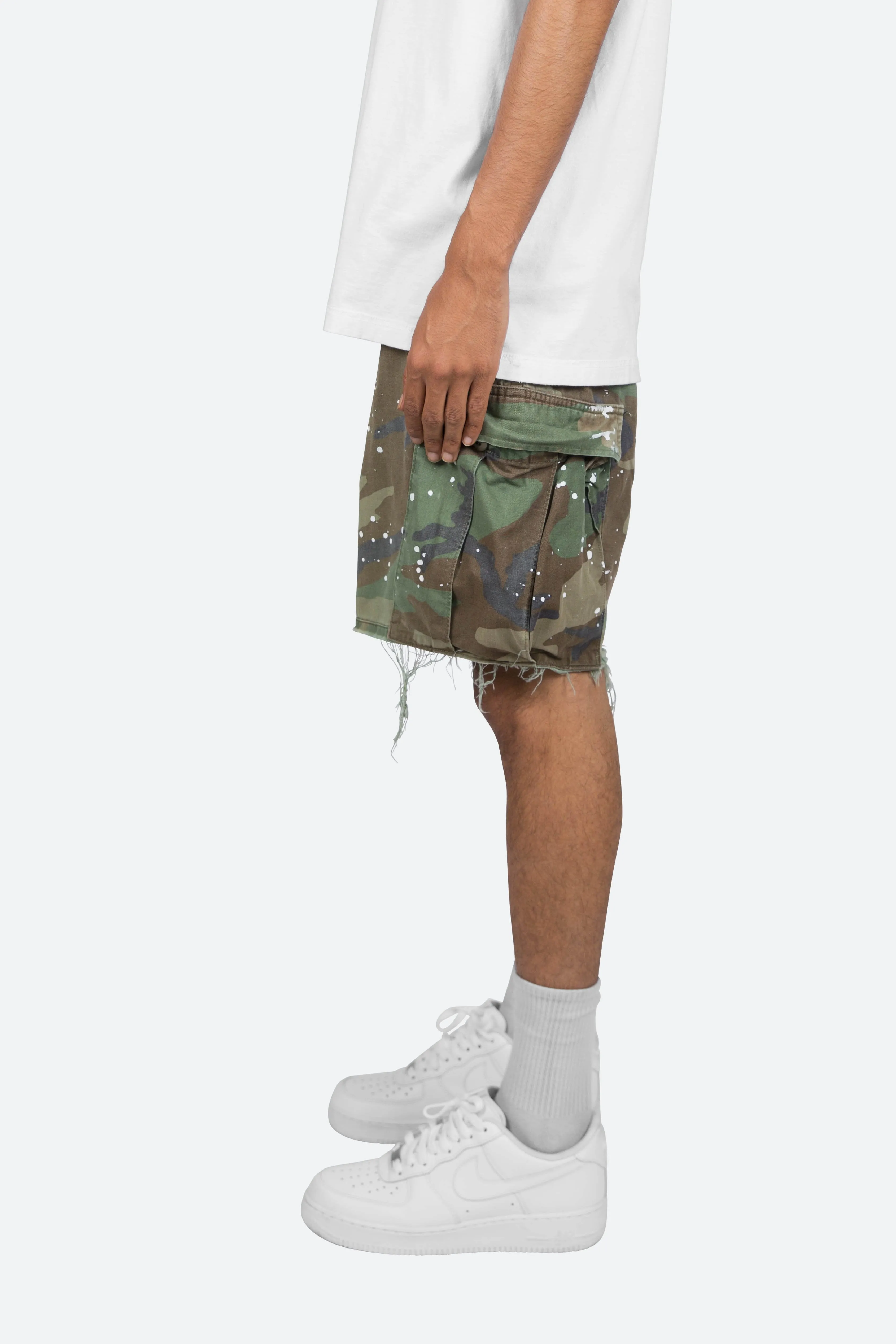 Vintage Splatter Cargo Shorts - Camo