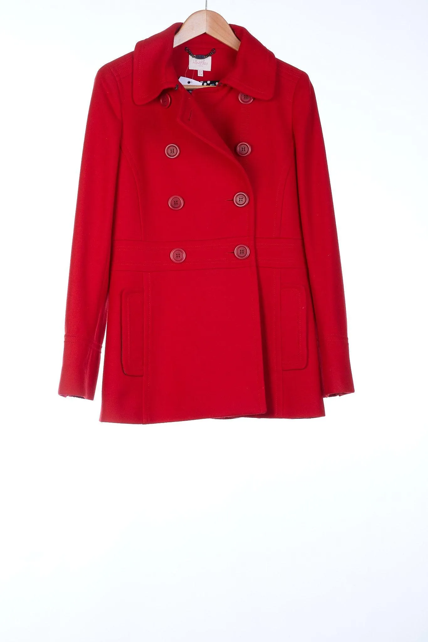 Whistles 100% Wool Red Jacket UK Size 10