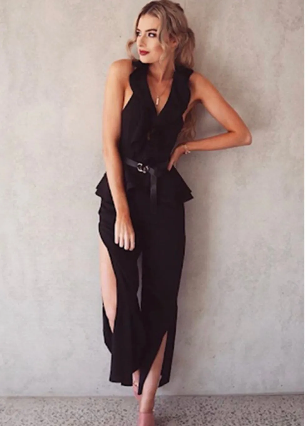 Wild child black jumpsuit