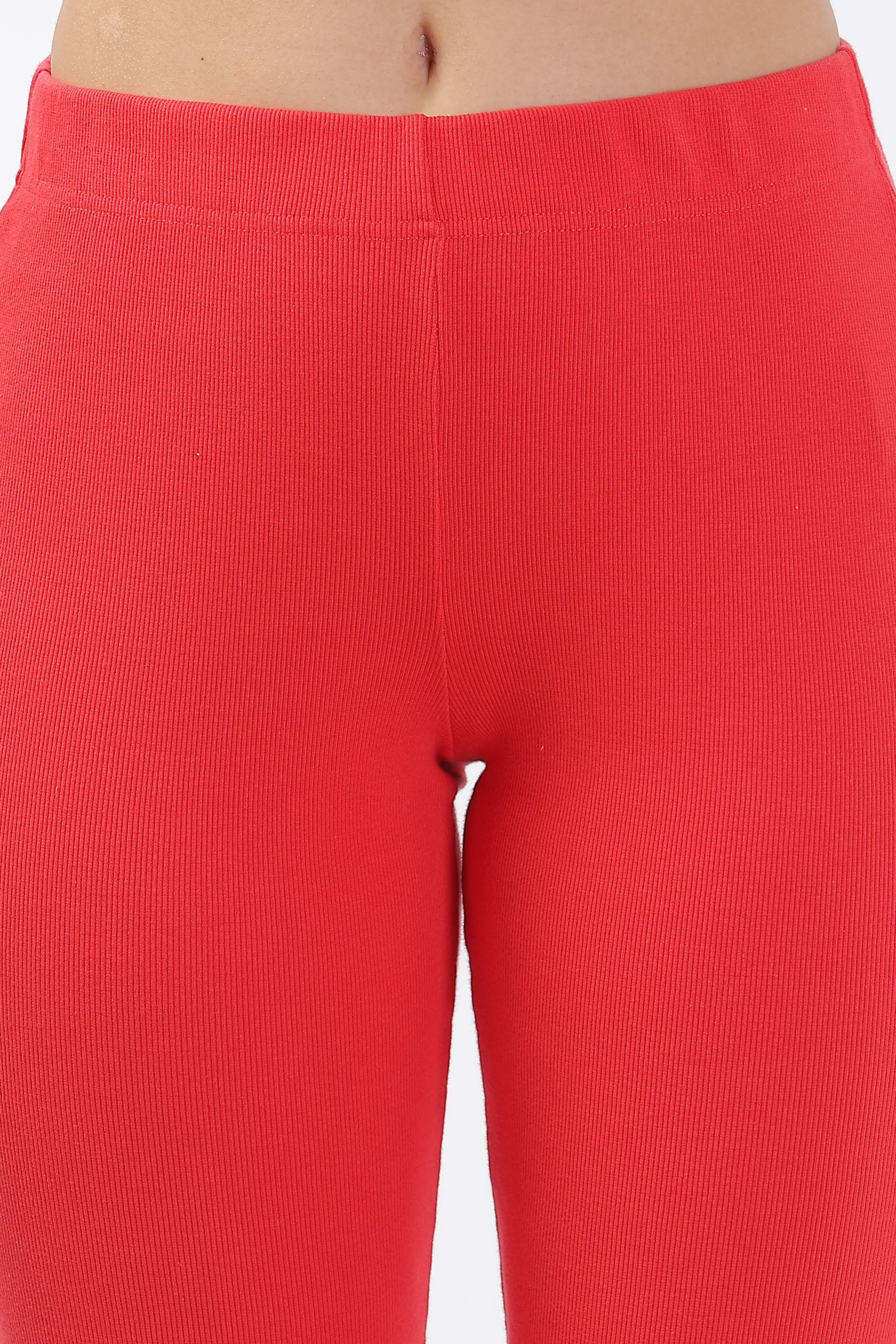 Women's Cotton Slim Flared Stretchy and Comfort Fit Pant (Brick Red)