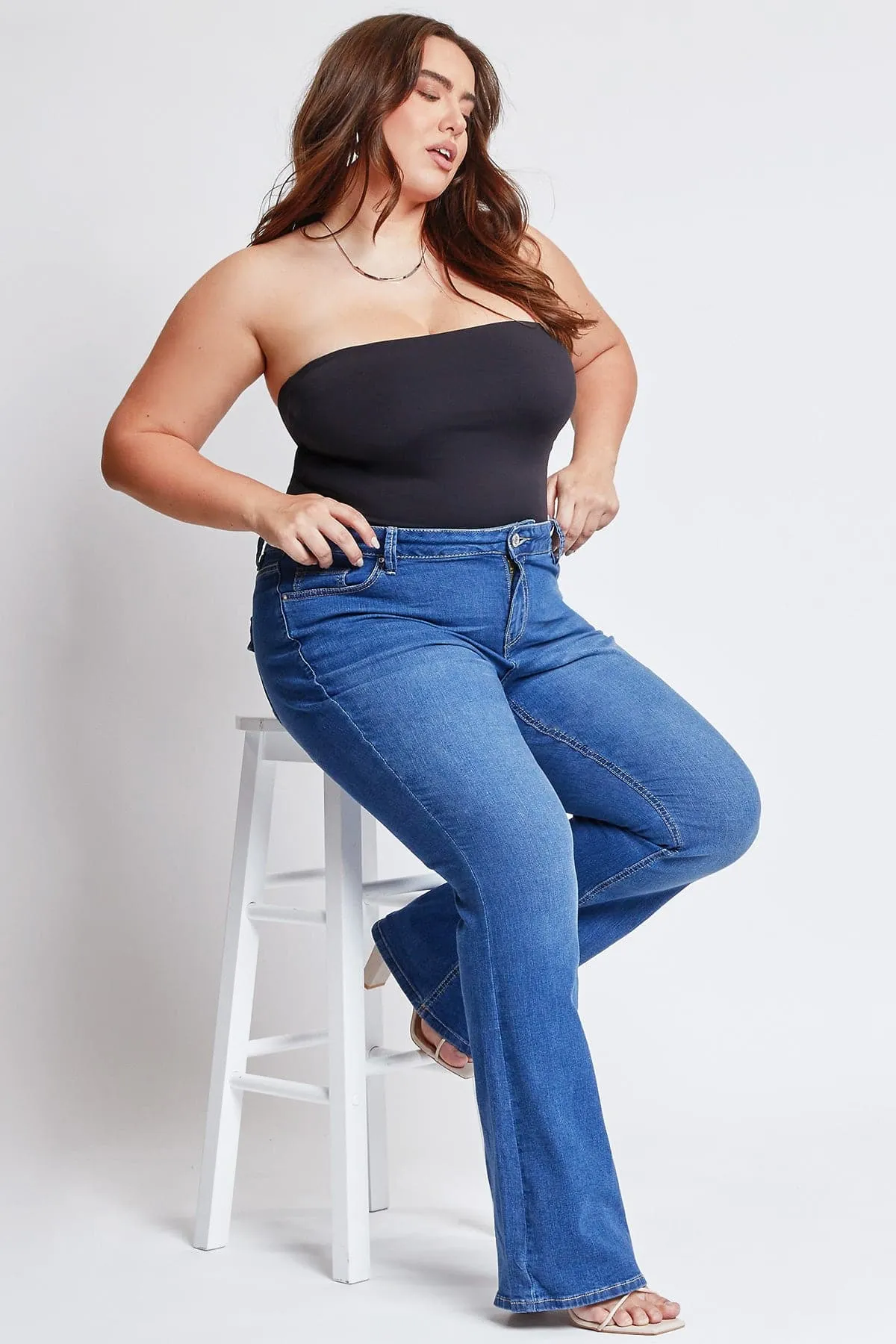 Women's Plus Size Sustainable Mid Rise Boot Cut Jeans