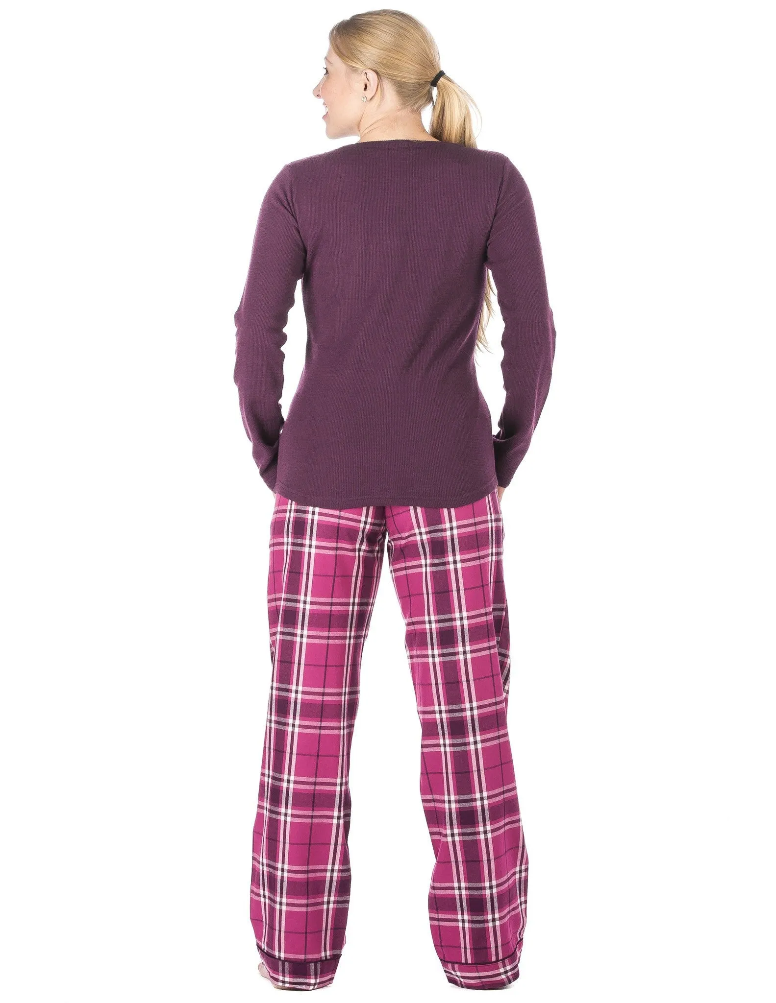 Womens Premium 100% Cotton Flannel Loungewear Set - Relaxed Fit