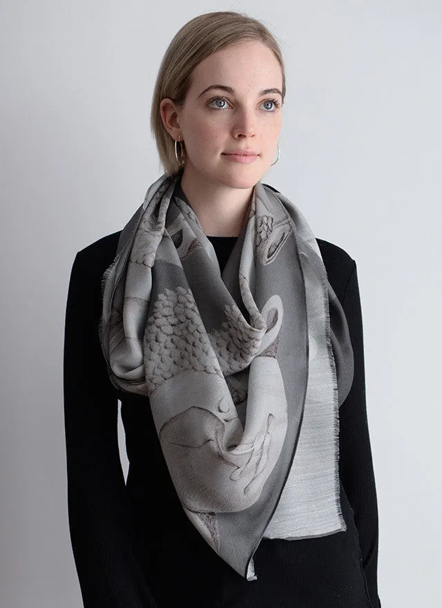 Wrap Yourself in Buddha Luxe Silk Wool Charcoal